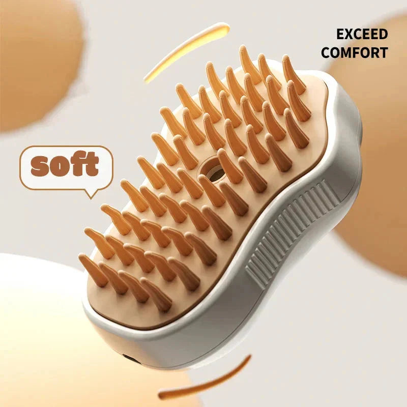 Electric Cat Steam Brush β 3-In-1 Pet Grooming Comb with Water Spray for Cats and Dogs, USB Rechargeable.