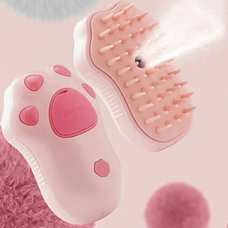 Electric Cat Steam Brush β 3-In-1 Pet Grooming Comb with Water Spray for Cats and Dogs, USB Rechargeable.
