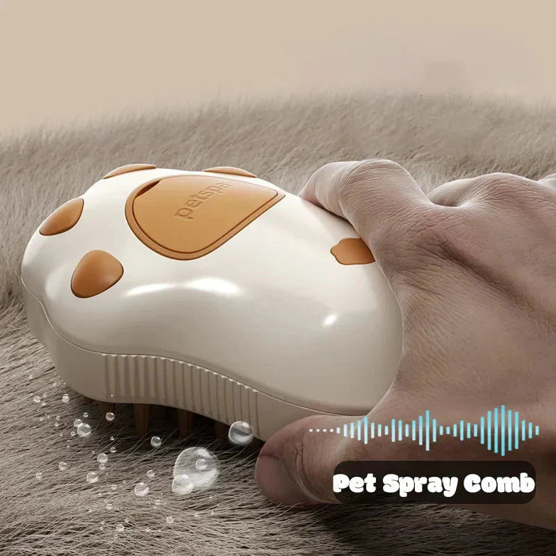 Electric Cat Steam Brush β 3-In-1 Pet Grooming Comb with Water Spray for Cats and Dogs, USB Rechargeable.
