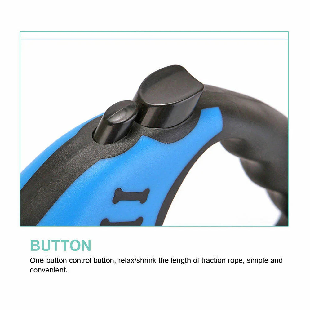Automatic Retractable Dog Leash - Dual Size Options with Brake & Lock Safety System.