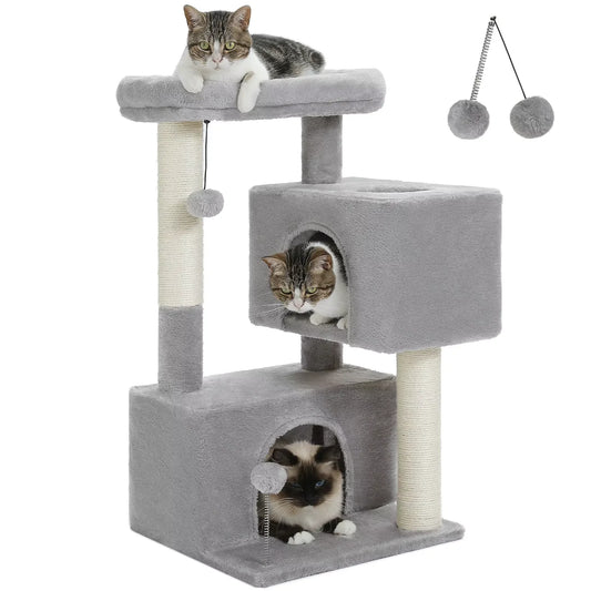 Sturdy cat tree designed for large cats, featuring a spacious cat tower to enhance your feline's comfort and play.