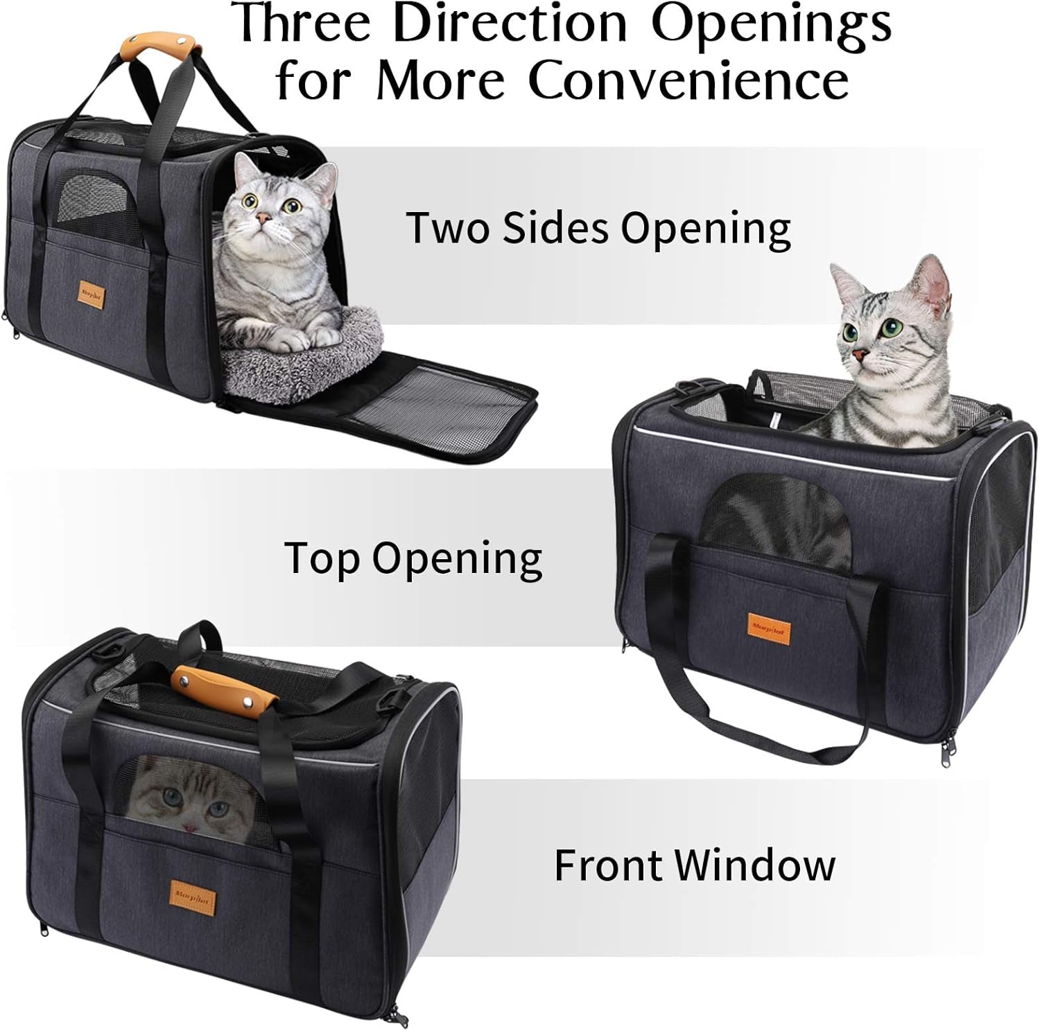 Cat Carrier, Portable Pet Carrier Bag for Cats and Small Dogs, Foldable Soft Sided Cat Transport Carrier, Airline Approved Pet Travel Carrier with Shoulder Strap, Removable Mat and Pet Bowl.