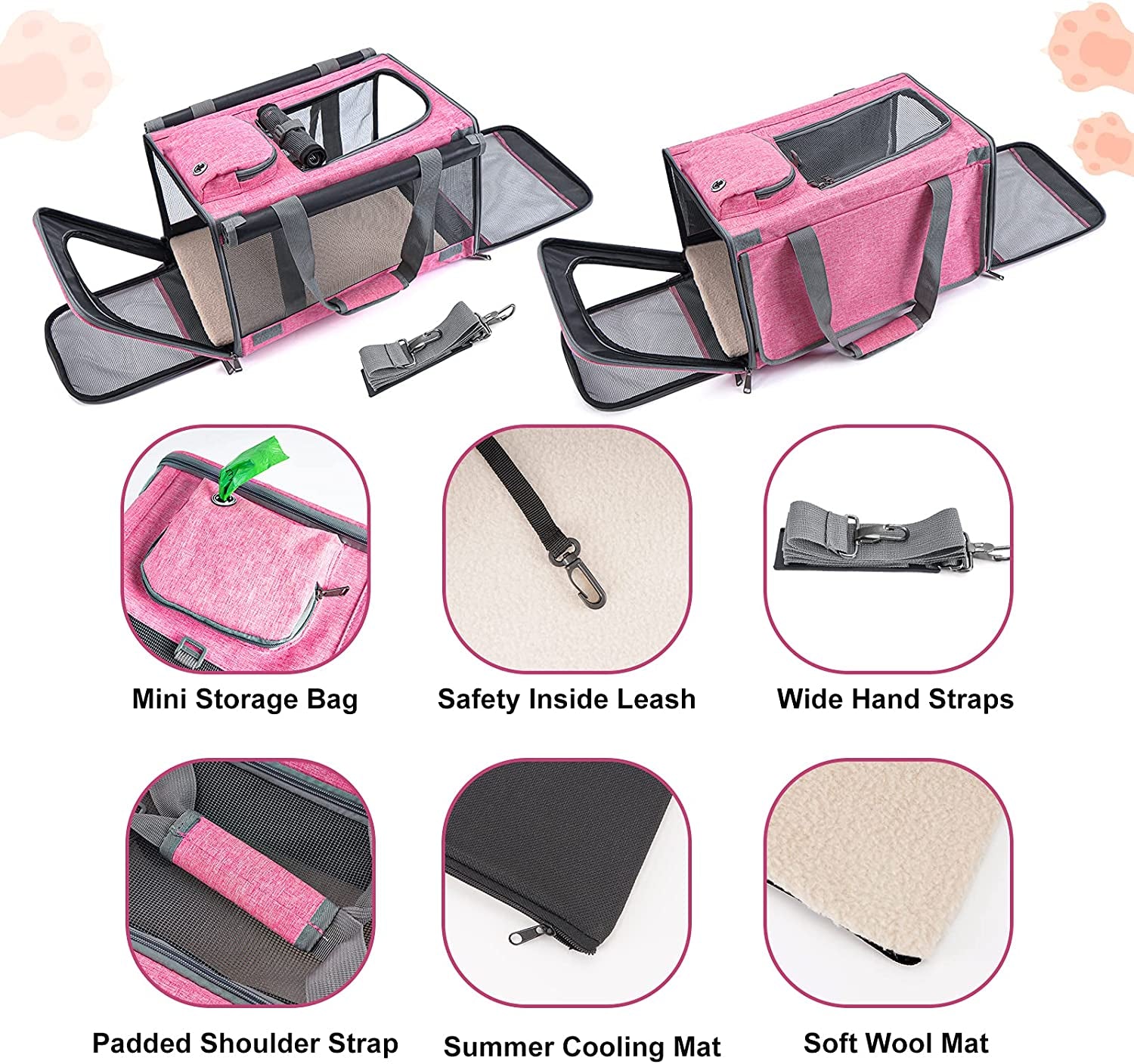 Pet Carrier for Large and Medium Cats, Soft-Sided Pet Carrier for Big Medium Cats and Puppy Dog Carriers Cat Carriers, Pet Privacy Protection Travel Carrier.
