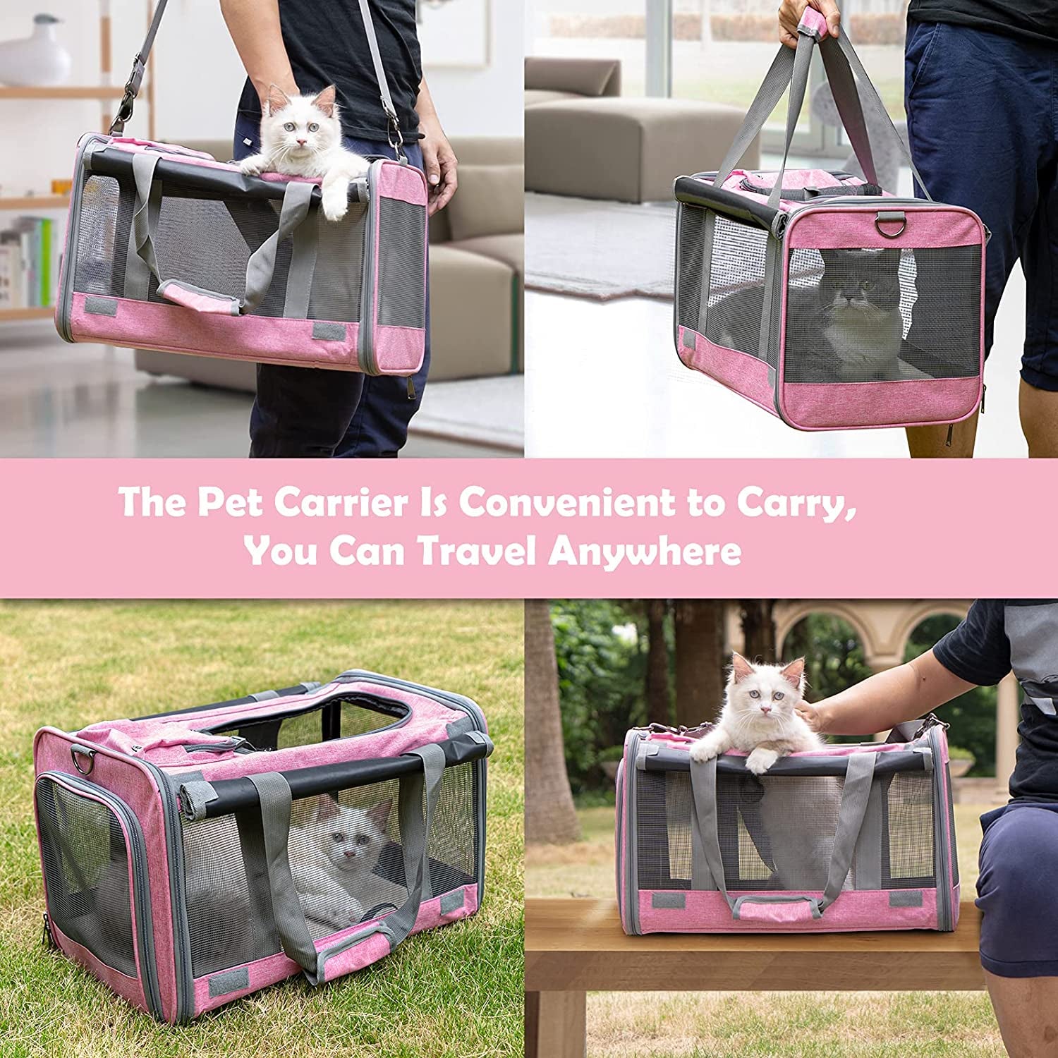 Pet Carrier for Large and Medium Cats, Soft-Sided Pet Carrier for Big Medium Cats and Puppy Dog Carriers Cat Carriers, Pet Privacy Protection Travel Carrier.