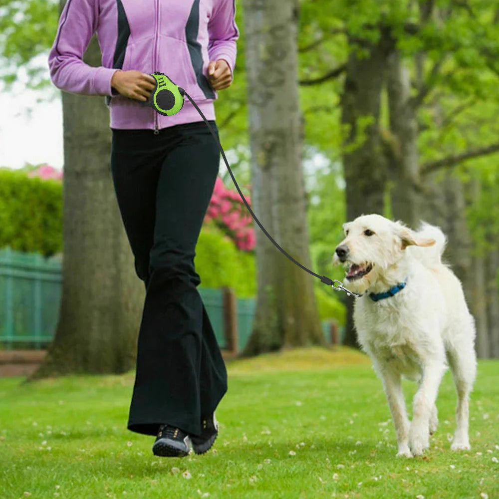 Automatic Retractable Dog Leash - Dual Size Options with Brake & Lock Safety System.