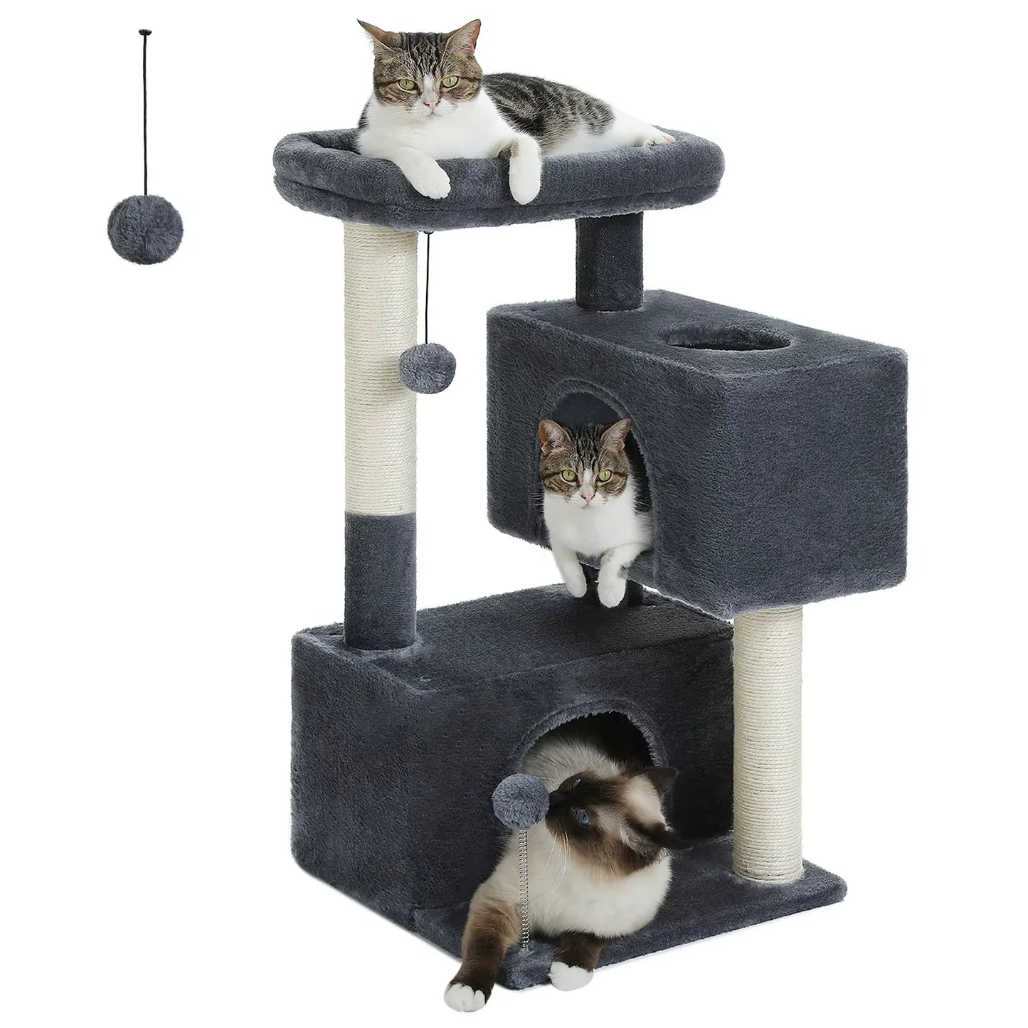Sturdy cat tree designed for large cats, featuring a spacious cat tower to enhance your feline's comfort and play.