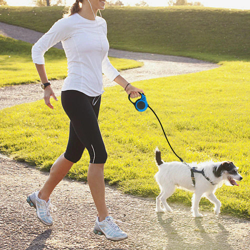 Automatic Retractable Dog Leash - Dual Size Options with Brake & Lock Safety System.