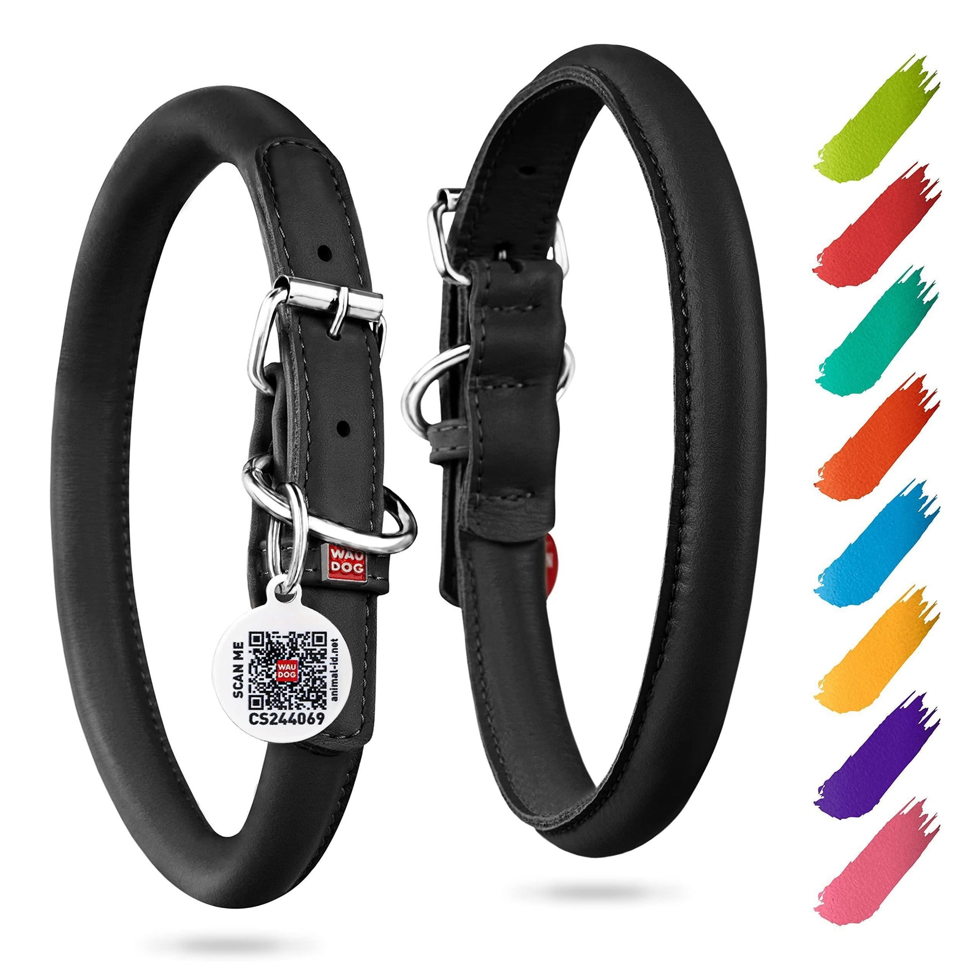 Ultra Soft Rolled Leather Dog Collar for Small Dogs Soft Padded Dog Collars for Medium Dogs Puppy Collars for Large Breed Dogs Male and Female Dog Collar.