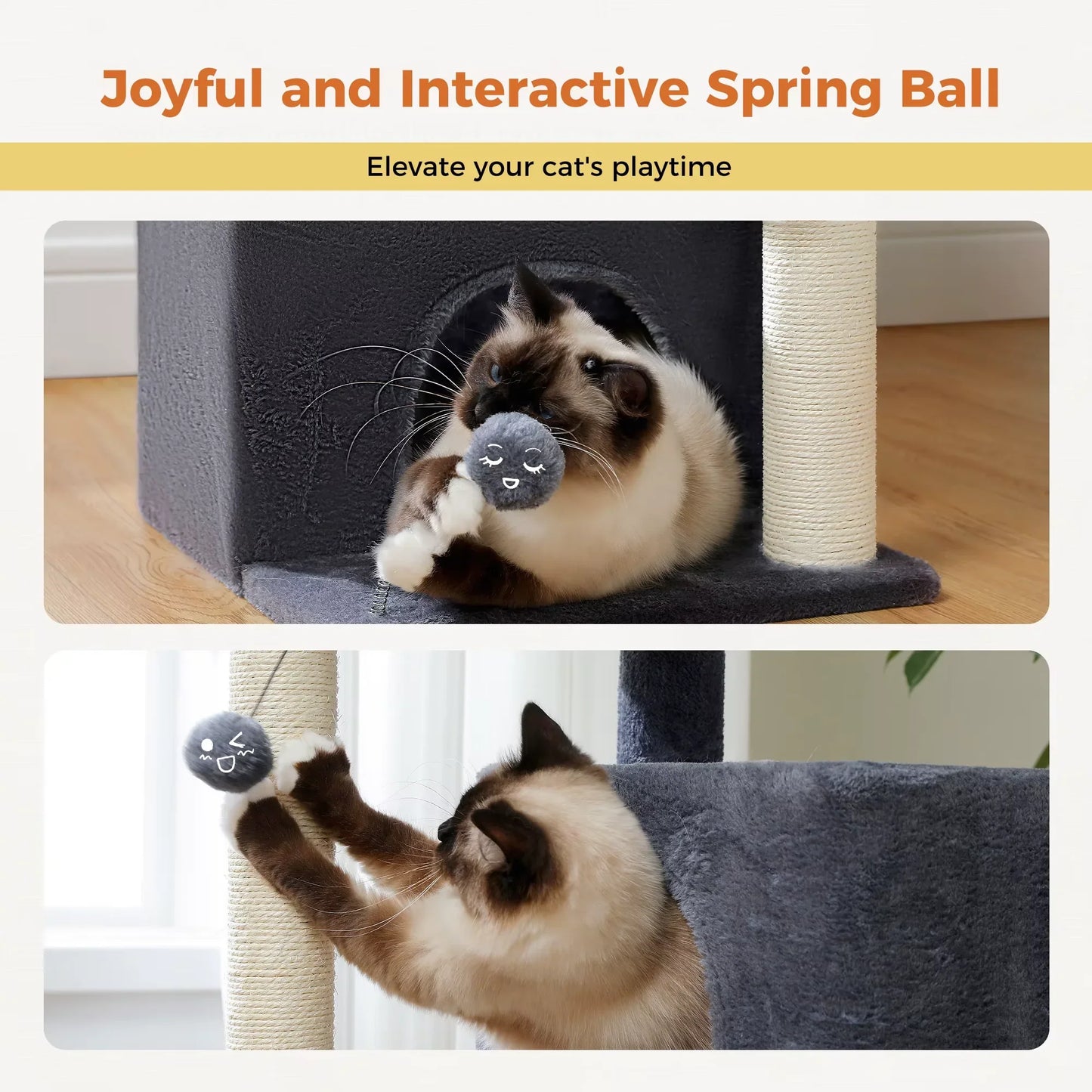 Sturdy cat tree designed for large cats, featuring a spacious cat tower to enhance your feline's comfort and play.