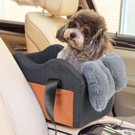 Dog Car Seat for Small Dog Center Console Seat Pet Booster Seat for Car Puppy Car Seat for Small Dogs(Dark Gray).