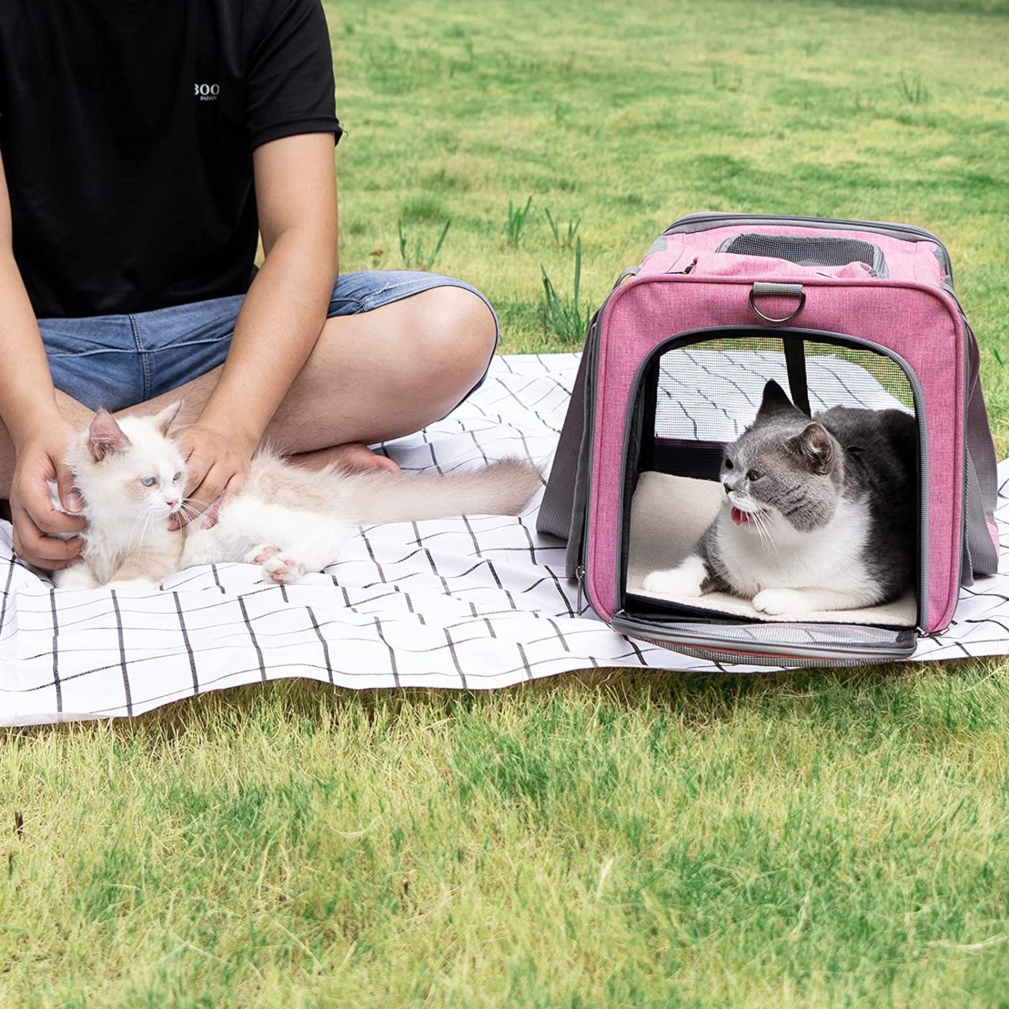 Pet Carrier for Large and Medium Cats, Soft-Sided Pet Carrier for Big Medium Cats and Puppy Dog Carriers Cat Carriers, Pet Privacy Protection Travel Carrier.