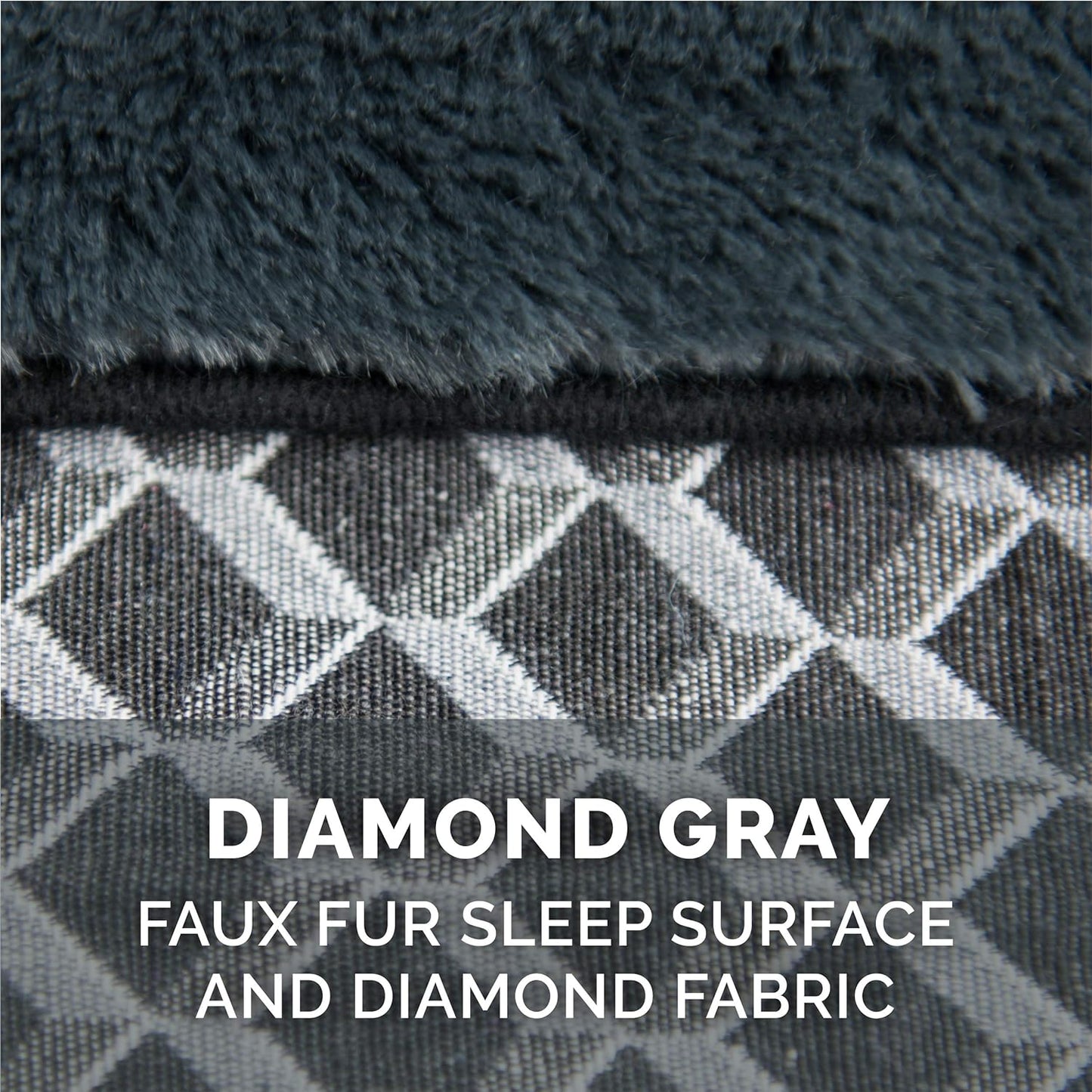 Comfy Couch Plush & Décor Sofa-Style Fiberfill Pillow Dog Bed - Diamond Gray, Small.