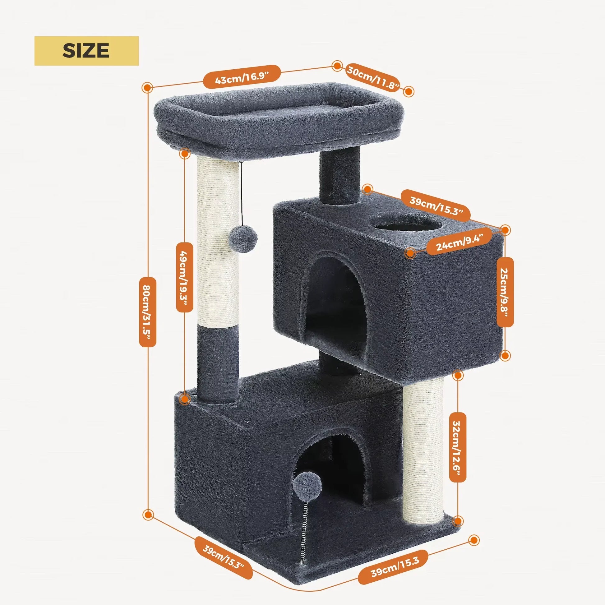 Sturdy cat tree designed for large cats, featuring a spacious cat tower to enhance your feline's comfort and play.
